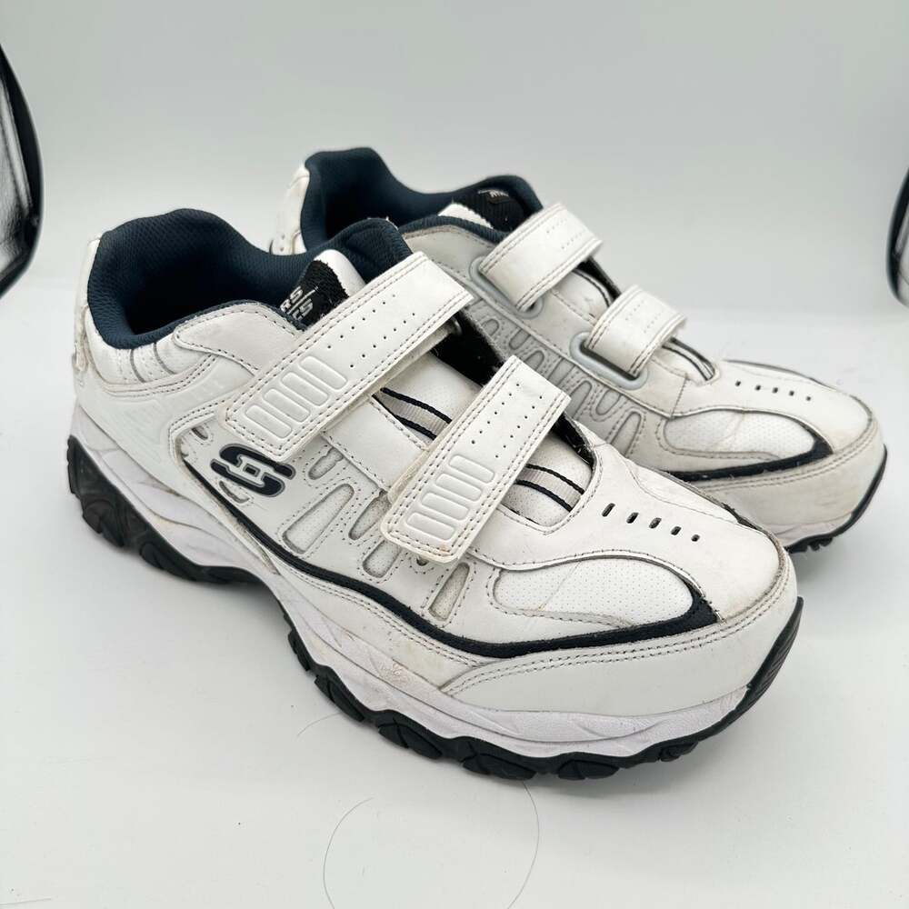 Skechers Men’s After Burn Memory Fit sneakers size 9 white dad shoes hook&loop